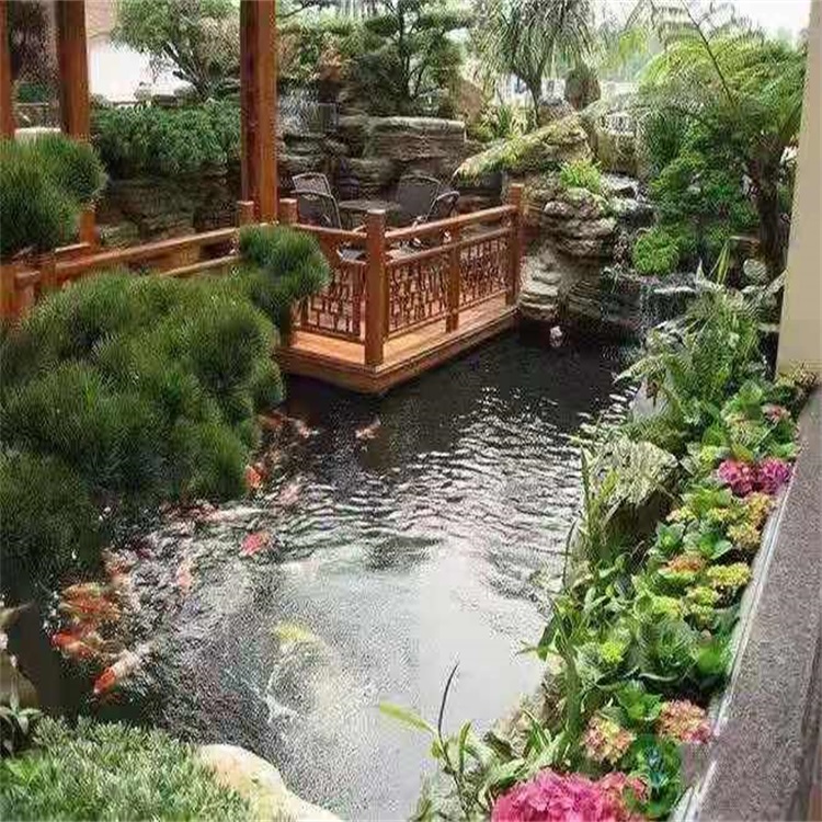 澄海别墅庭院景观设计鱼池